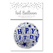 Picture of HAPPY BIRTHDAY BLUE FOIL BALLOON 18 INCH